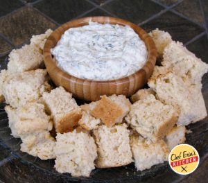 beer bread with spinach dip